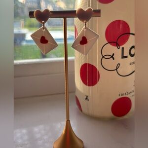 Valentine's Day Love Letter Heart Seal Dangles earrings